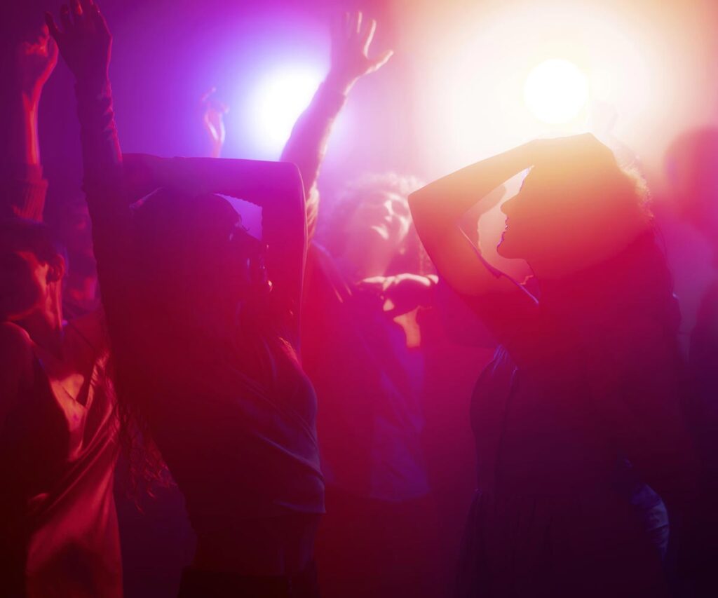 nightlife with people dancing club in corfu